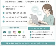 問い合わせ返信を丁寧に代行します 安心感のある丁寧な対応を心がけます！