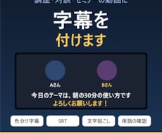 動画に話者ごとの色分け字幕を付けます イメージ1
