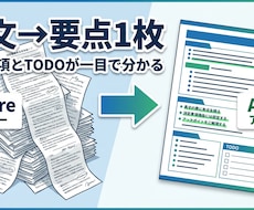 会議メモや長文を要点1枚に要約します イメージ1