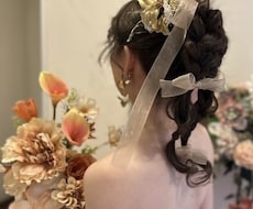 ブライダルアクセサリーやヘッドドレス制作します ドレスに合わせた透明感のある髪飾りやピアスのオーダー制作