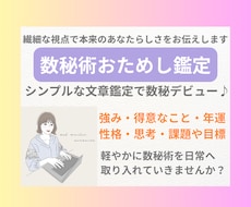 あなたらしさを数秘術にてお試し文章鑑定します イメージ1