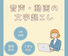 お試し価格1分50円！音声・動画文字起こし承ります イメージ1