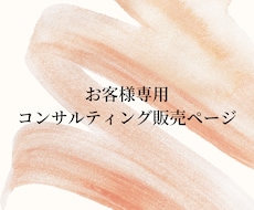 専用ページコンサルティングいたします お客様専用のコンサルティング販売ページです。