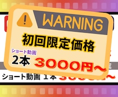 期間限定価格！ショート動画制作いたします 2本3000円で受注！格安でも丁寧に制作します。