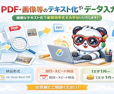 PDF・画像等のテキスト化やデータ入力いたします イメージ1