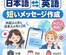 日本語⇄英語の短いメッセージを作成します イメージ1
