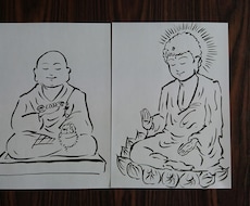 お釈迦様と弘法大師を書きます ご希望の絵になっているでしょうか
