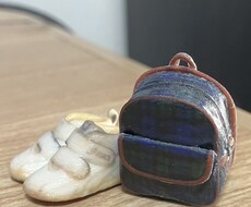 幼稚園バッグを小さくリメイクします 実物を完全3D化した後にフルカラーのレプリカを作製します。