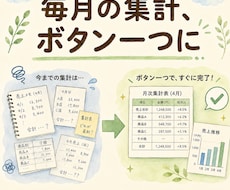 Excelの月次集計・レポートを自動化します イメージ1