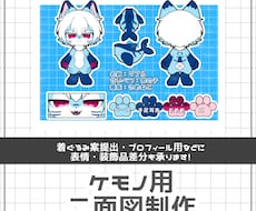 ケモノキャラクタの二面図を作成します イメージ1