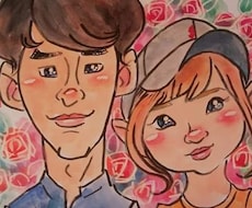 お二人の記念に、又は家族の記念にお描きします イメージ1