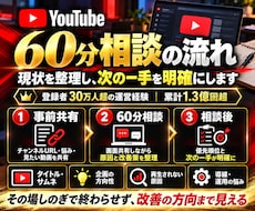 YouTubeの悩みを60分で個別相談できます 登録者30万人超・事業売却経験者が改善策を提案