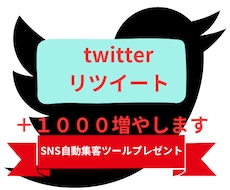 twitterリツイート＋１０００増やします SNS自動集客ツールプレゼント！再配布権付！
