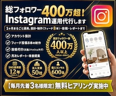 総フォロワー400万超！インスタ運用代行します イメージ1