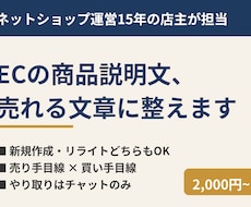 ECの商品説明文、売れる文章に整えます イメージ1