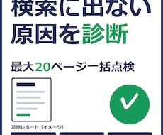 検索に出ないページの原因を診断します イメージ1