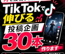 TikTok・Xで伸びる投稿企画30本作成します イメージ1