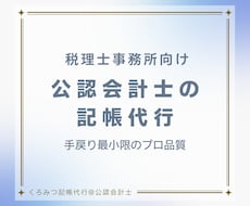公認会計士が直接対応｜税理士様の記帳を代行します イメージ1