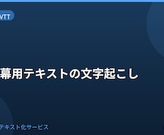 動画字幕用テキストを文字起こしします イメージ1