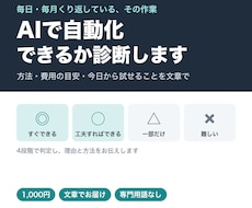 その作業、AIで自動化できるか文章で診断します イメージ1