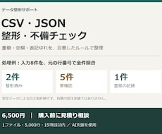 CSV・JSONの整形と不備チェックをします イメージ1