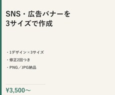 3サイズ｜SNS・広告用のバナーを作成します イメージ1