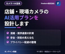 店舗・現場カメラのAI活用プランを設計します イメージ1