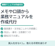 メモや口頭の内容から業務マニュアルを作成します イメージ1