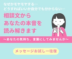 あなたの心の本音を相談文から読み解きます イメージ1
