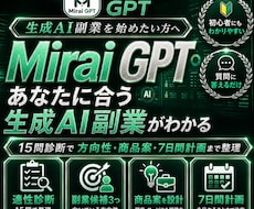 Mirai GPTで生成AI副業を設計します イメージ1