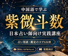 中国語で学ぶ紫微斗数｜日本占い師向け実践講座します 紫微斗数占い師になりたい人に、占い用語や鑑定コツを伝授します