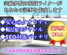 あなたの要望にあった記事をジャンル問わず作成します 文章を考えるのが苦手なあなた。面倒な記事制作はやめませんか？