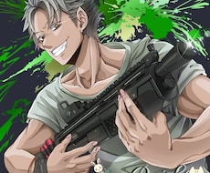 銃を持ったキャラのイラスト描きます FPSやる方必見!お気に入り武器を持ったキャラのイラスト制作