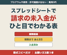 スプレッドシートで請求の入金管理と催促文を渡します イメージ1
