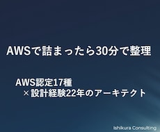 AWS構成・設計の詰まりを30分で整理します AWS認定17種｜現役アーキテクトが判断代行