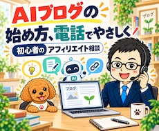 初心者のAIブログ・アフィリエイト相談に乗ります ChatGPTなどの活用と自動化を、始める順番から電話で