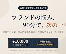 90分お試し★ブランドと広報の悩み整理します 何から手をつけるか、90分で"次の一手"まで明確に