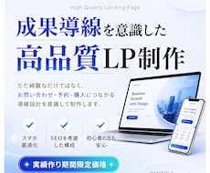 成果導線を意識した高品質LPを制作します 期間限定！5名様限定特別価格！