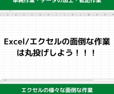 面倒なExcel/エクセルの作業を代行します イメージ1