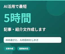AI活用で最短5時間、記事・紹介文作成します イメージ1