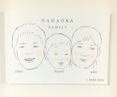 似顔絵描きます 家族の記念に 誕生日のプレゼントに 銀婚式 二周年記念