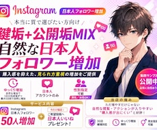 Instagramフォロワー公開垢鍵垢MIXします イメージ1