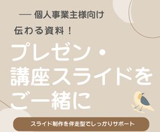 伝わる資料！プレゼン・講座スライドをご一緒にます Canva初心者OK◎スライド制作を伴走型でしっかりサポート