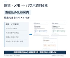 原稿・メモをパワポ資料6枚に整えます イメージ1