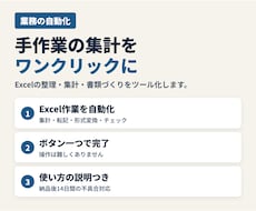 面倒な集計・転記作業を自動化ツールにします イメージ1
