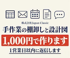 手作業の棚卸しと設計図を1,000円で作ります イメージ1
