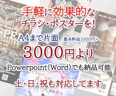 訴求効果抜群のチラシ・ポスターをデザインします オシャレなチラシ・フライヤー・ポスターを格安でデザインします