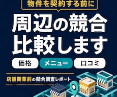 店舗開業前に周辺競合と勝ち筋を調査します 競合の価格・口コミを比較し、出店前の判断材料を整理