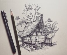 味のある建物の外観パース描きます イメージ1