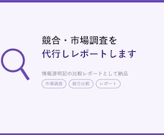 競合・市場調査を代行しレポートします イメージ1